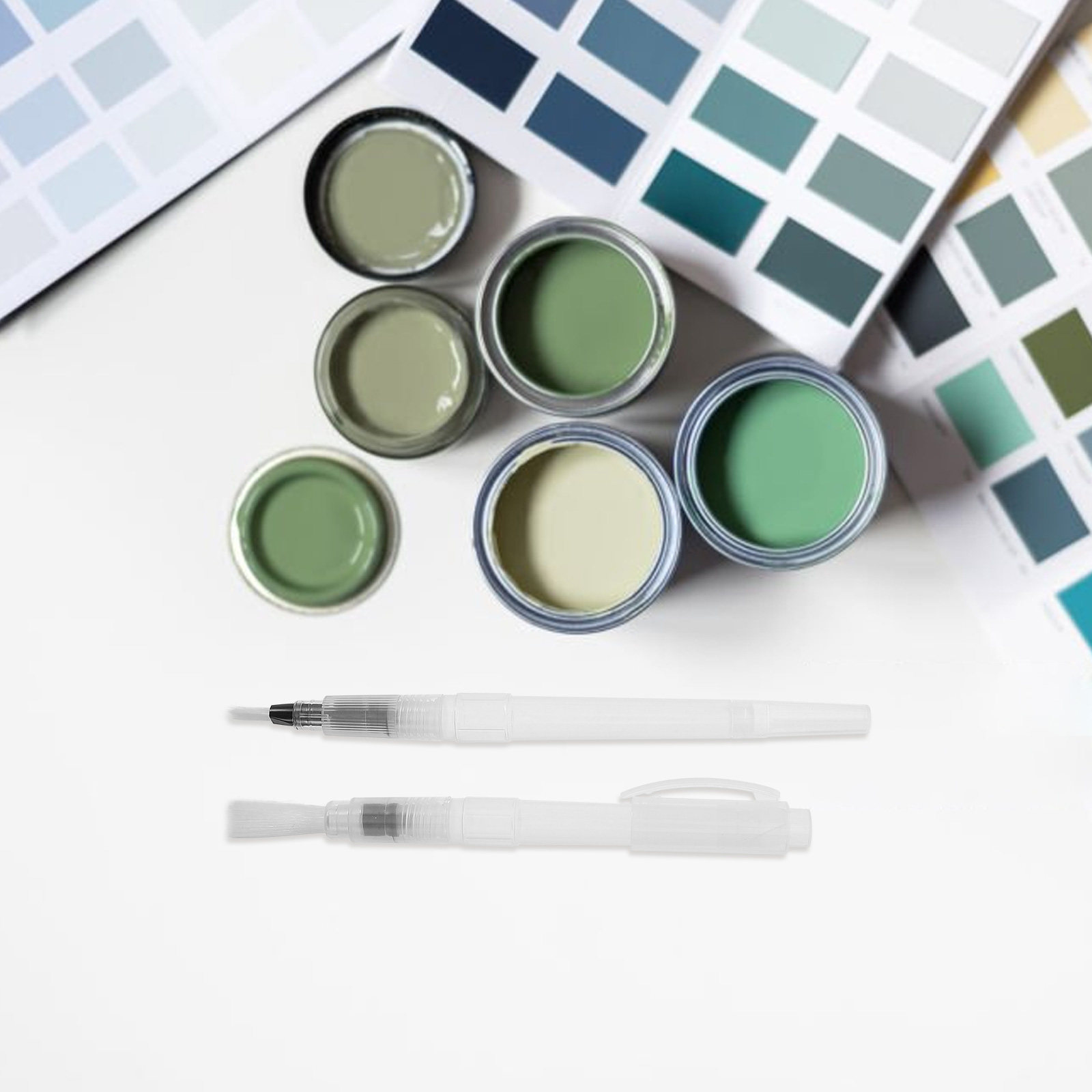 Art Craft Blend - 6本入り水彩ブラシペンセット、詰め替え可能なソフトチップ、DIY書道、レタリング、絵画、ブレンディング、シェーディング、アートクラフト初心者向け