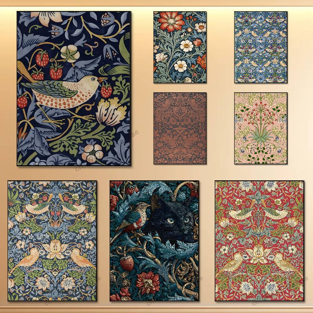 Art Craft William Morris - ウィリアム・モリス ストロベリー・スリーフ ポスター 壁装飾 HDアート 粘着装飾