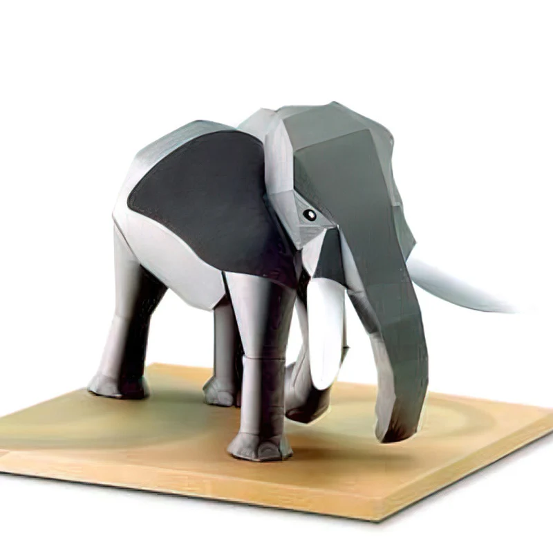 Art Craft Center - アフリカの象の折り紙,3Dペーパーモデル,ペーパークラフト,動物の姿,子供と大人のための手作りのクラフトおもちゃ,QD-265