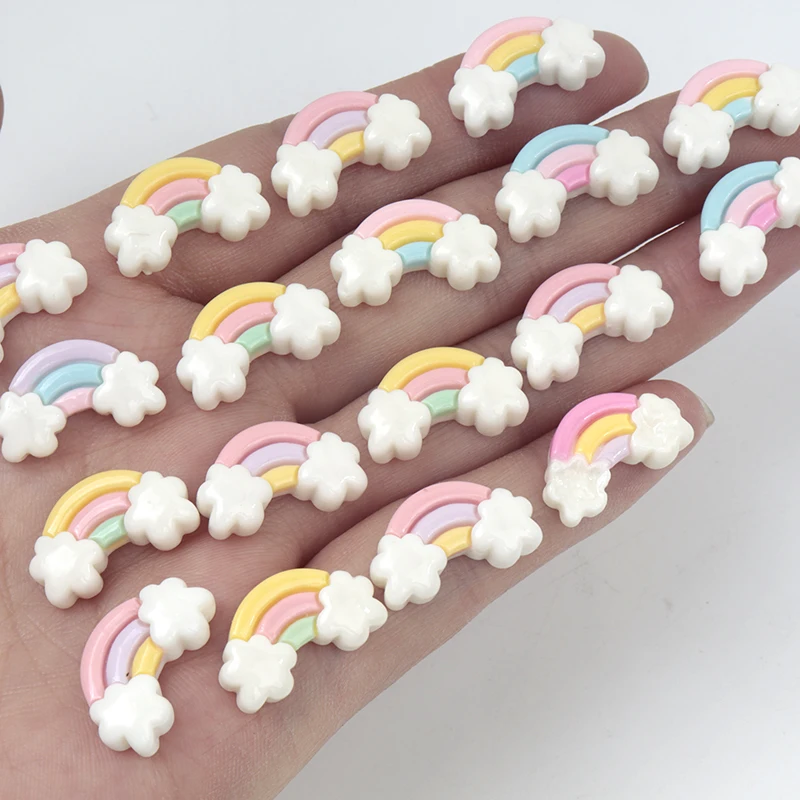 Art Craft 5 Year Old - 30 個/300 個ミニ樹脂レインボーフラットスクラップブッキングドールハウス DIY 手作りクラフト子供ヘアピン材料ネイルアートアクセサリー