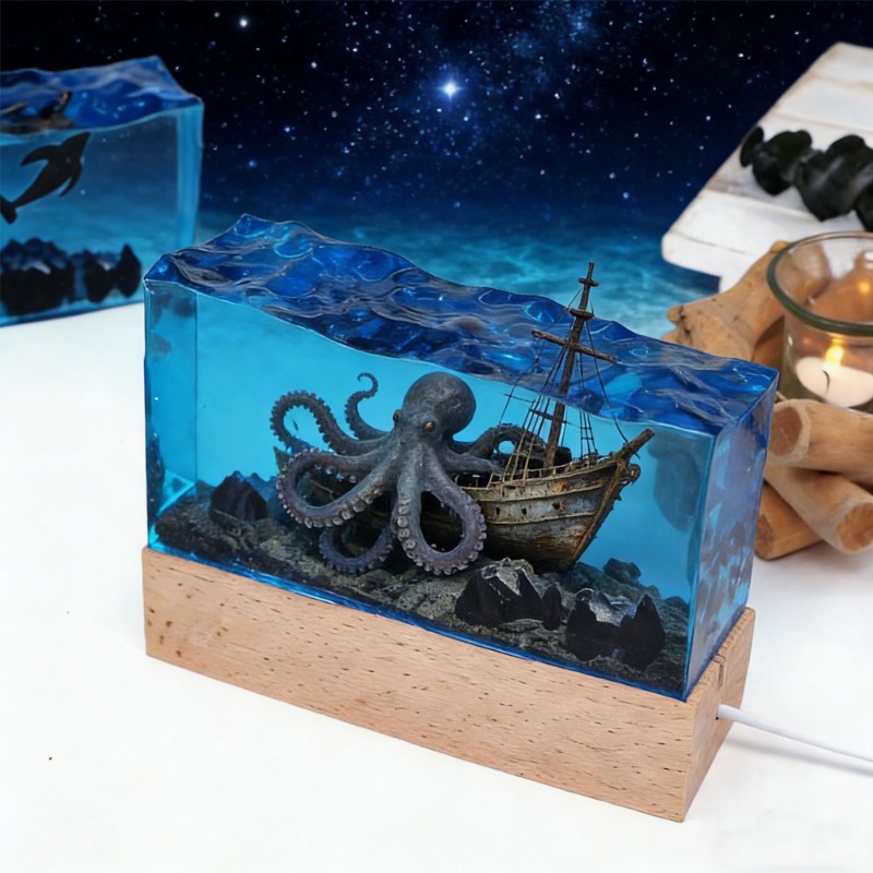 Light Art And Craft - DIYレジン工芸ライト水中風景シリコンキャスティングモールドマウンテンエポキシレジンアートモールド、家の装飾やクラフト用