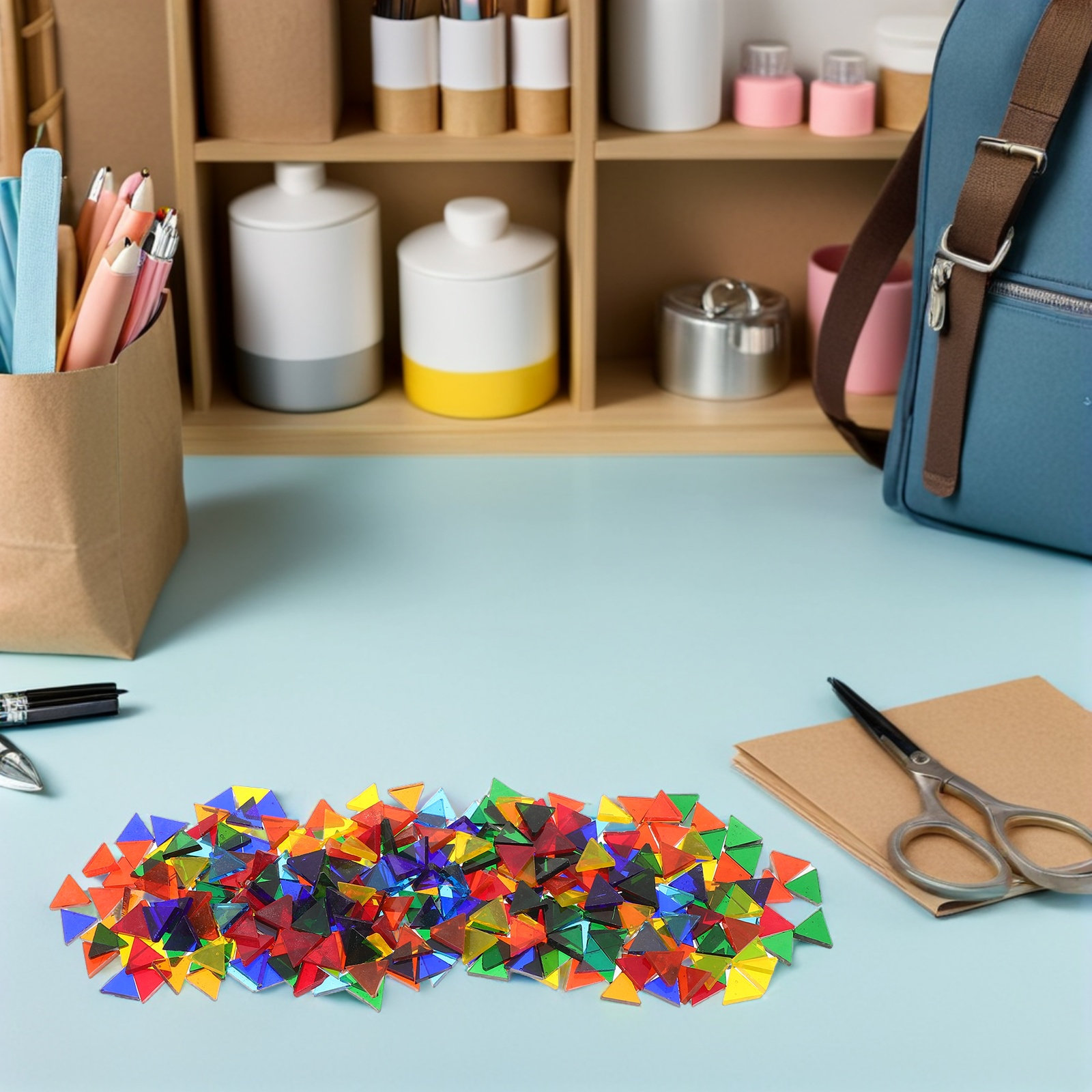 Mosaic Tile Supply - 1袋 モザイククラウドマイカクラフトタイル ミックスカラー レインボーステンドグラスシート 装飾タイル DIYモザイクアート用品