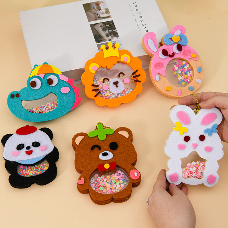 Art Craft 5 Year Old - DIY動物シェイクペンダントアートクラフトキット 子供 男の子 女の子 簡単貼り付け 不織布シェイカー