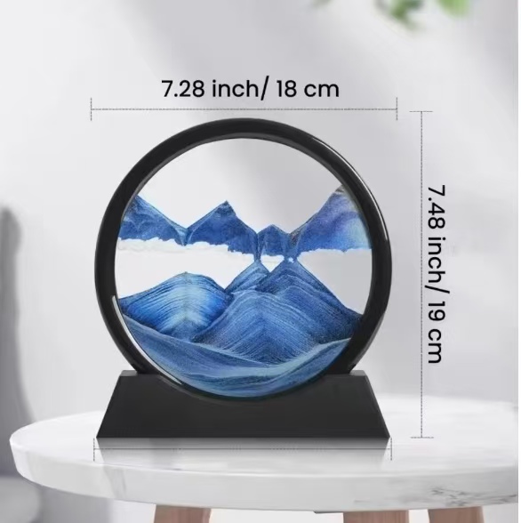 2026年 3D砂時計 流砂アート絵画 丸型ガラス 深海風景 - Art Craft Picture のレビューと価格