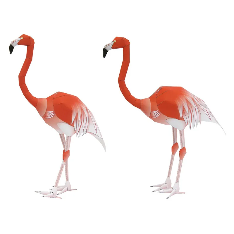カリブ海フラミンゴのペーパークラフトペーパーモデル、3羽の鳥 - Art Craft Center のレビューと価格