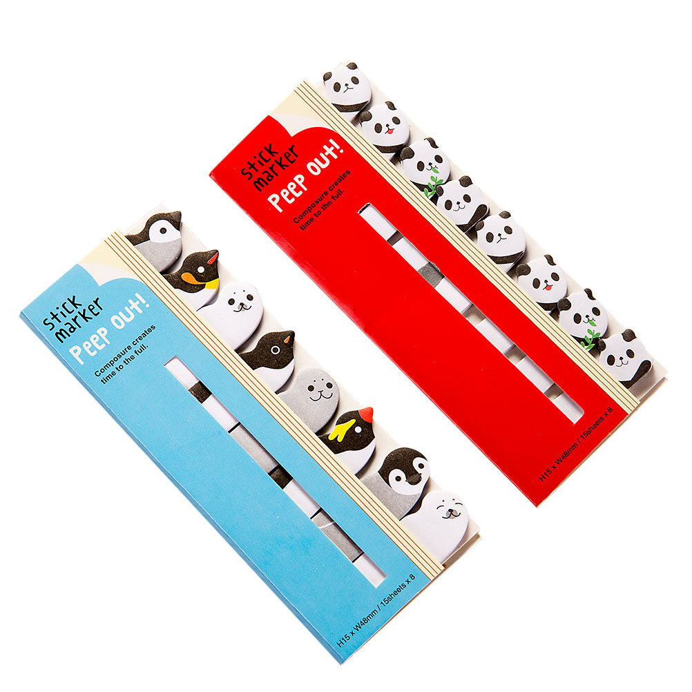 2個入りのかわいい動物柄ページフラッグ、粘着式メモパッド、小 - Art Craft Notebook のレビューと価格