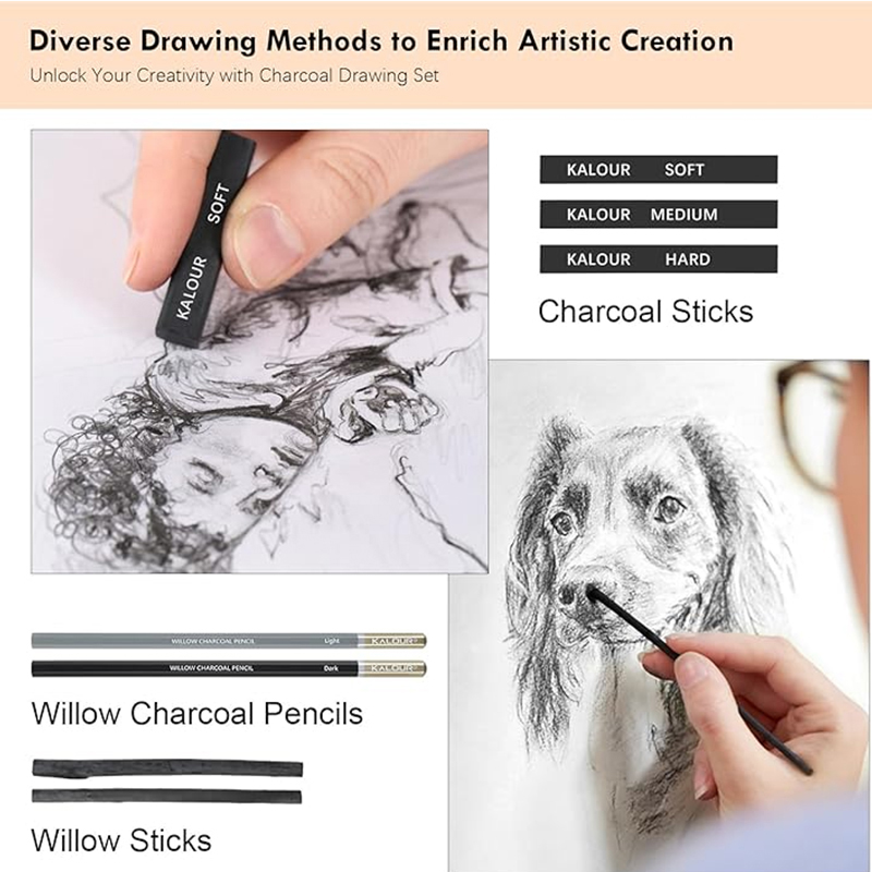Kalour PDAS 木炭スケッチアートセット木製ロッド非 - Sketching Charcoal Set のレビューと価格