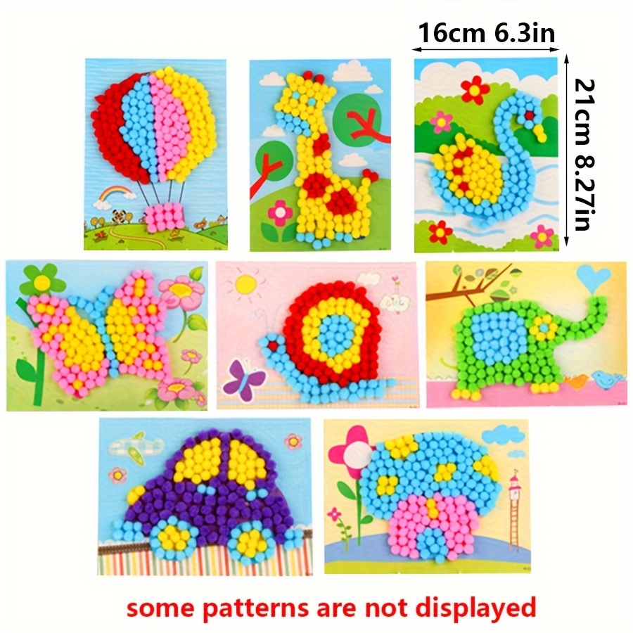 2 個 16 × 21 センチメートルカラフルなポンポン絵画 - Unique Art Craft のレビューと価格