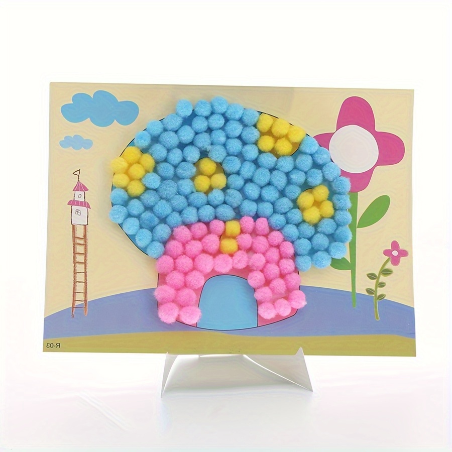2 個 16 × 21 センチメートルカラフルなポンポン絵画 - Unique Art Craft のレビューと価格
