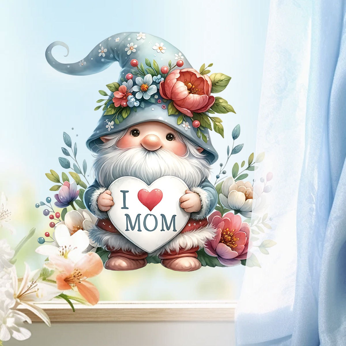母の日ウォールステッカーかわいいノームラブバルーンデカール家 - Art And Craft For Mother'S Day のレビューと価格