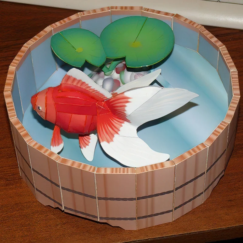 ミニ3D折りたたみ紙モデル、金魚、折り紙アート、ペーパークラ - Art Craft Center のレビューと価格
