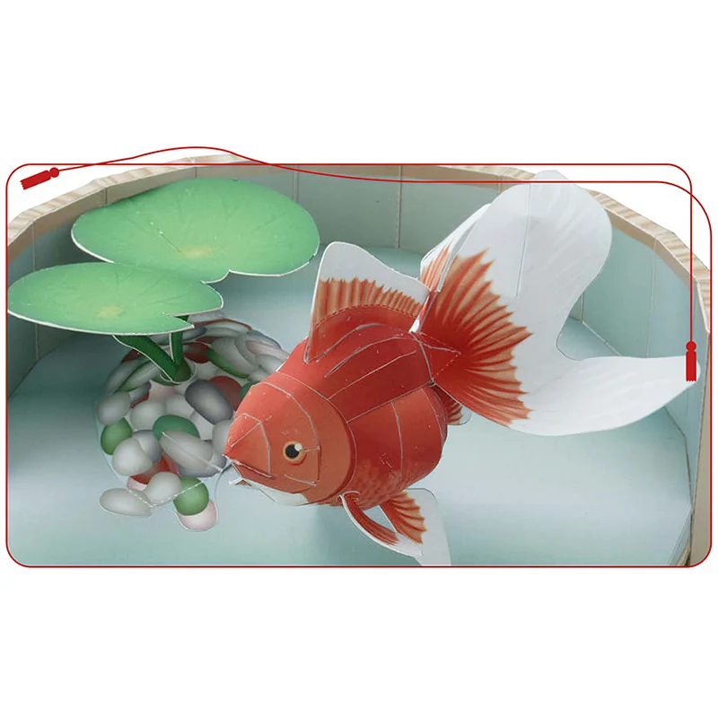 ミニ3D折りたたみ紙モデル、金魚、折り紙アート、ペーパークラ - Art Craft Center のレビューと価格