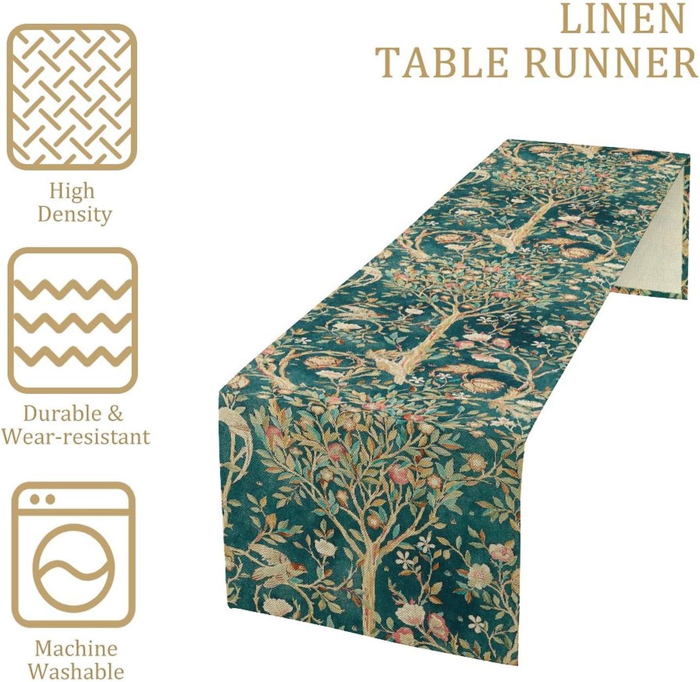ウィリアム・モリス グリーン ボタニカルテーブルランナー - - Art Craft William Morris のレビューと価格