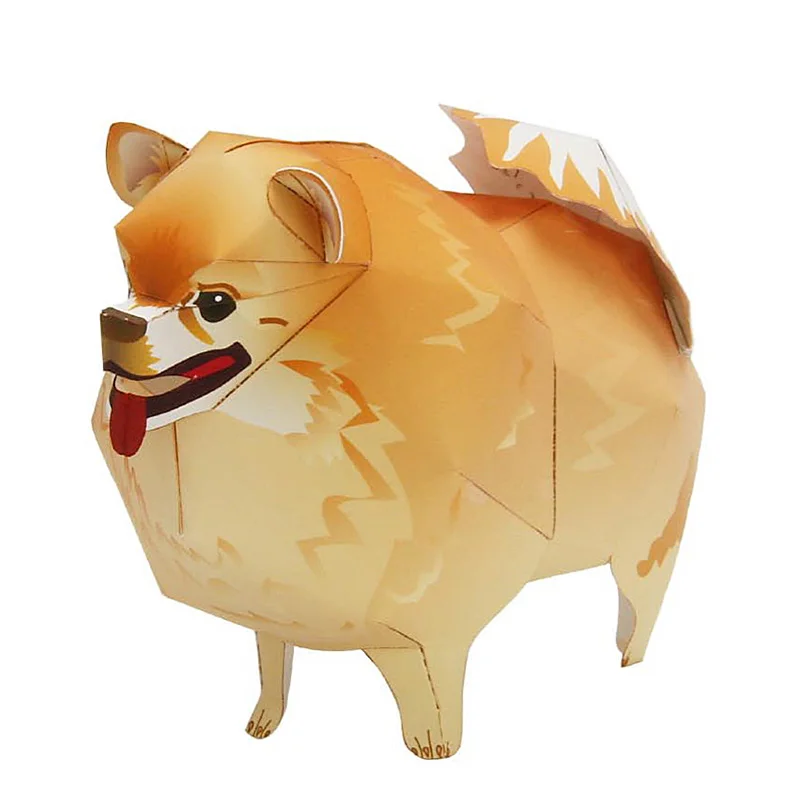 子供と大人のためのミニ3Dペーパークラフト,ポメラニアン犬, - Art Craft Center のレビューと価格