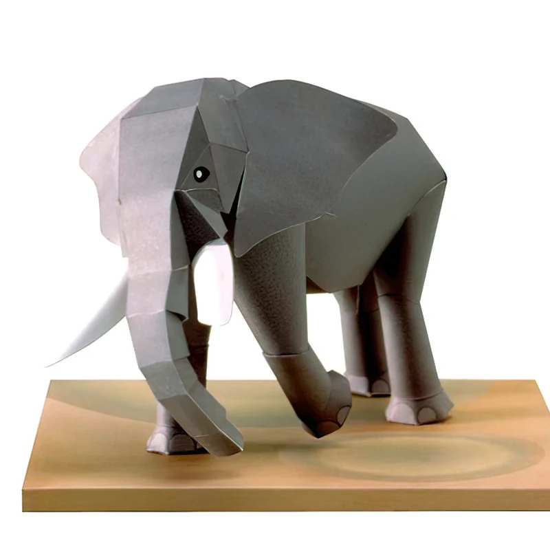 アフリカの象の折り紙,3Dペーパーモデル,ペーパークラフト, - Art Craft Center のレビューと価格