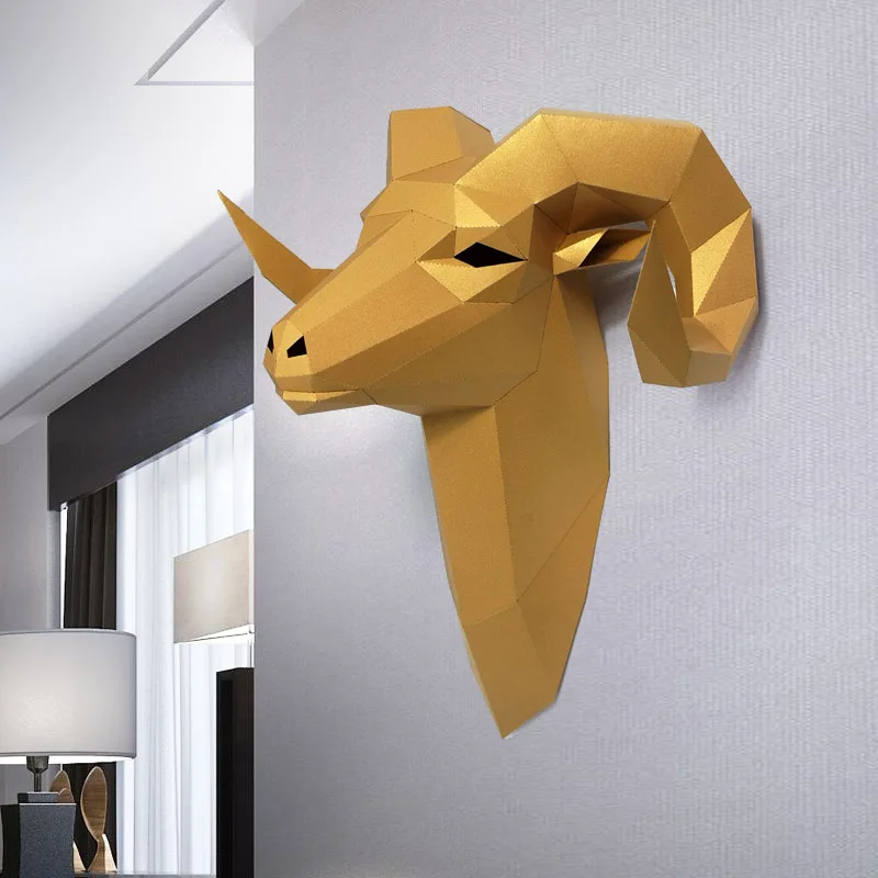 手作りの3D紙モデルペーパークラフト、動物の壁の装飾、ビッグ - Art Craft Center のレビューと価格