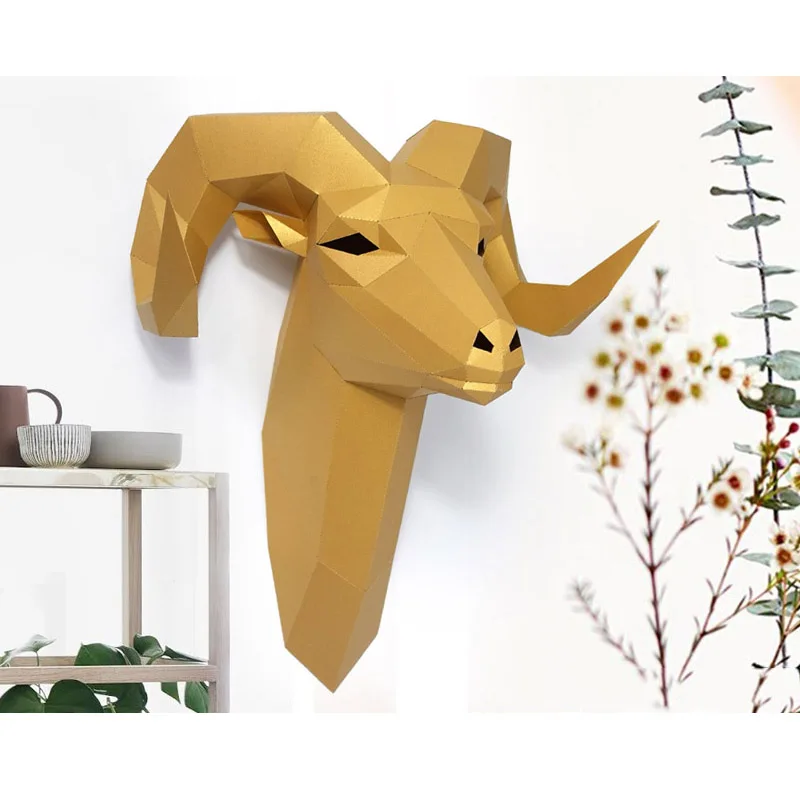 手作りの3D紙モデルペーパークラフト、動物の壁の装飾、ビッグ - Art Craft Center のレビューと価格