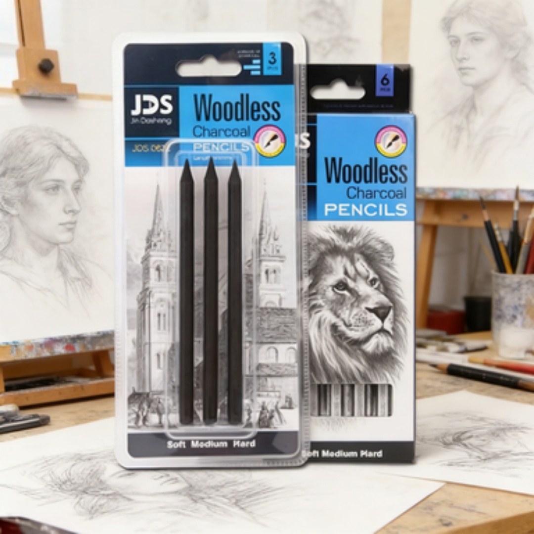 プロ仕様の木炭鉛筆セット（ソフト、ミディアム、ハード）、学生 - Sketching Charcoal Set のレビューと価格