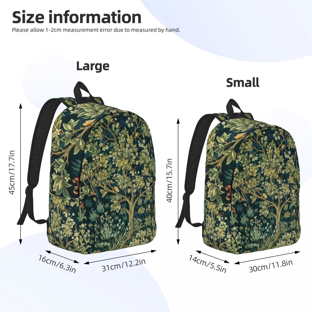 人生のためのカスタムツリーキャンバスバックパック、学校と旅行 - Art Craft William Morris のレビューと価格