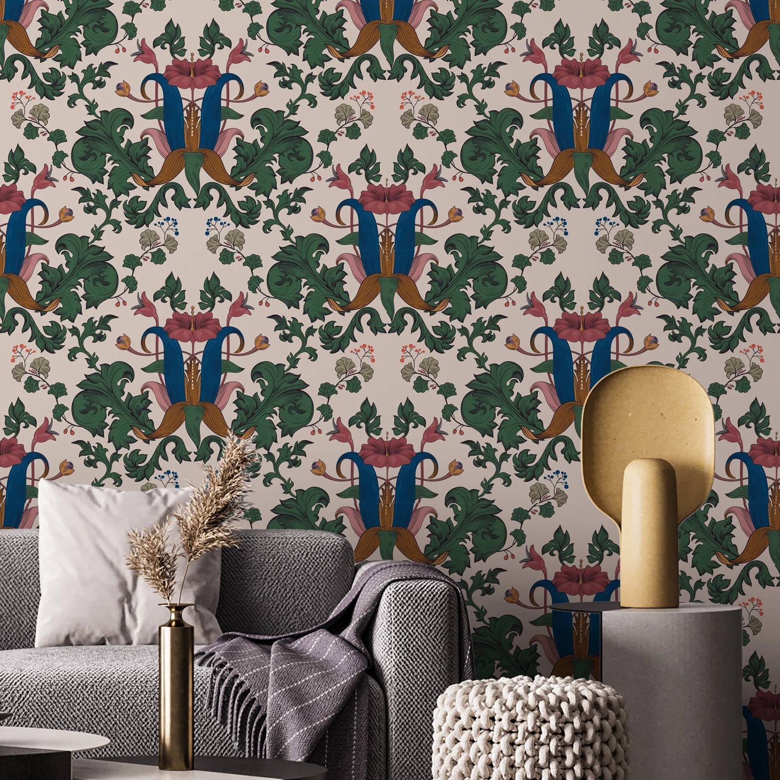 ウィリアム・モリス風壁紙、芸術と工芸の花柄ウォールステッカー - Art Craft William Morris のレビューと価格