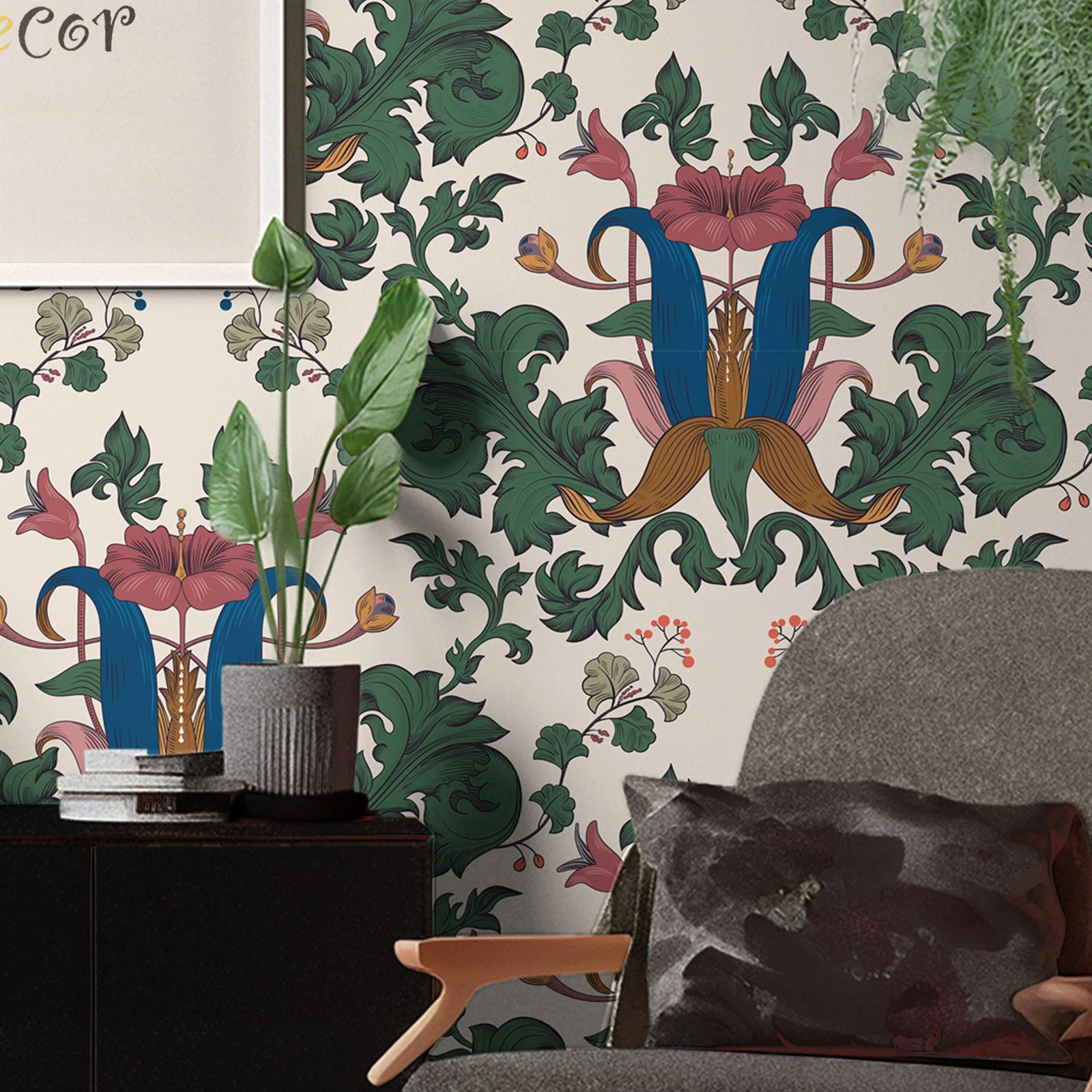 ウィリアム・モリス風壁紙、芸術と工芸の花柄ウォールステッカー - Art Craft William Morris のレビューと価格