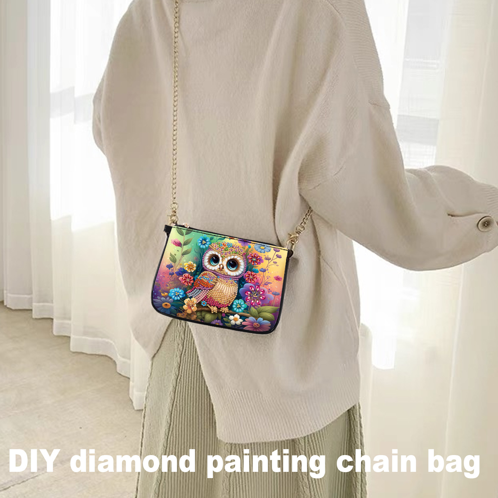 カラフルなフクロウのダイヤモンドアート絵画バッグキット（大人 - Unique Art Craft のレビューと価格