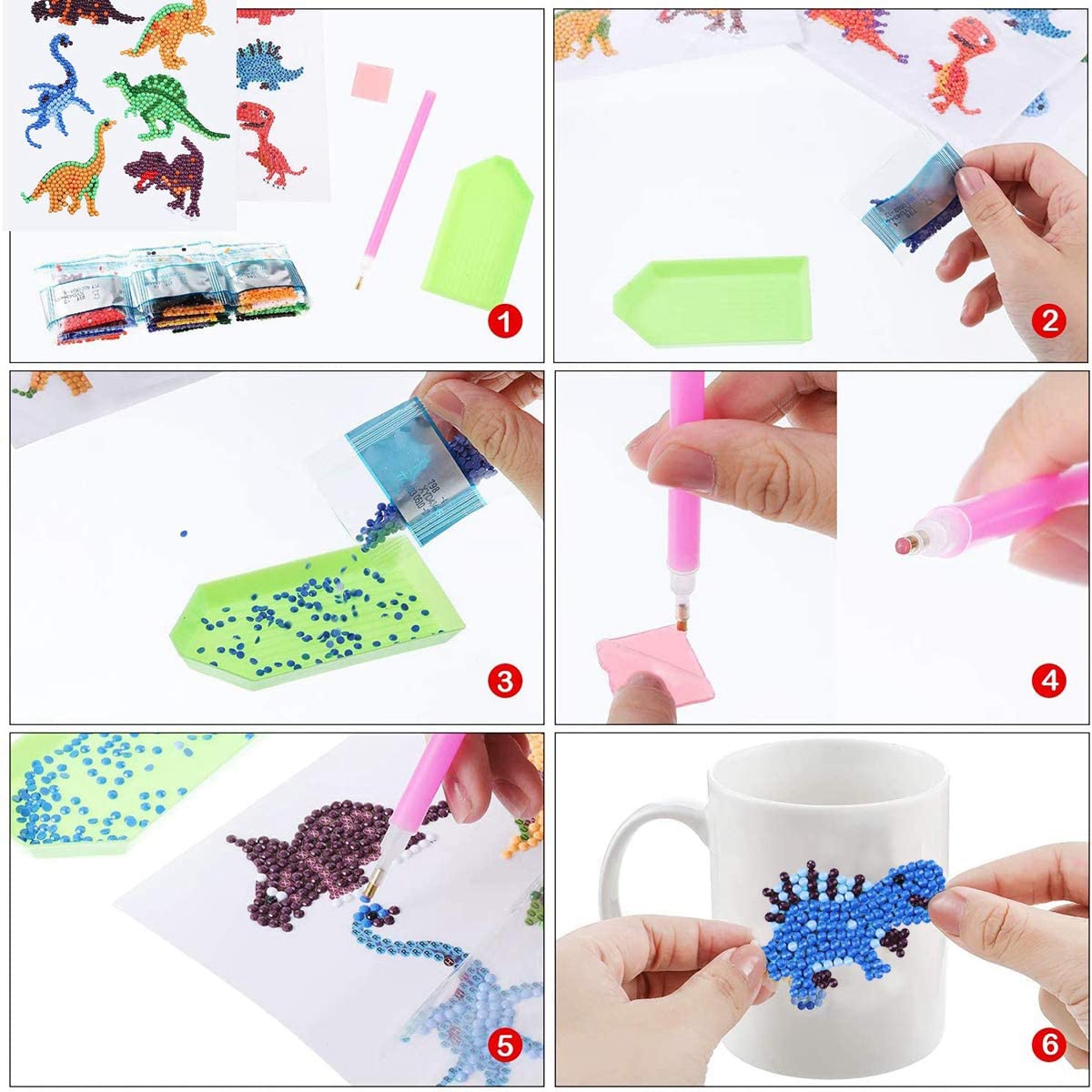 AEE6-子供用5Dペイント絵画セット、DIY動物ペイントス - Art Craft Picture のレビューと価格