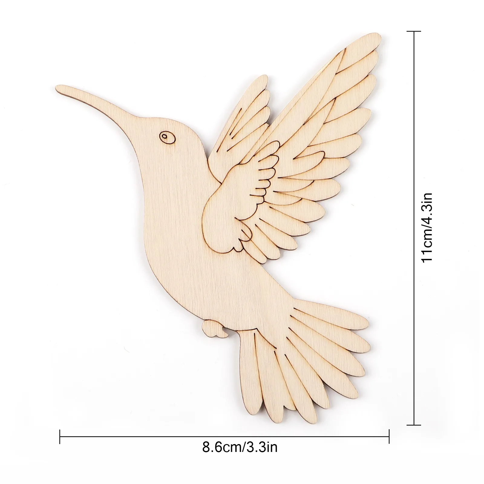 10個入り未完成木製動物鳥の切り抜き、木製吊り下げ飾り用木製 - Art Craft And のレビューと価格
