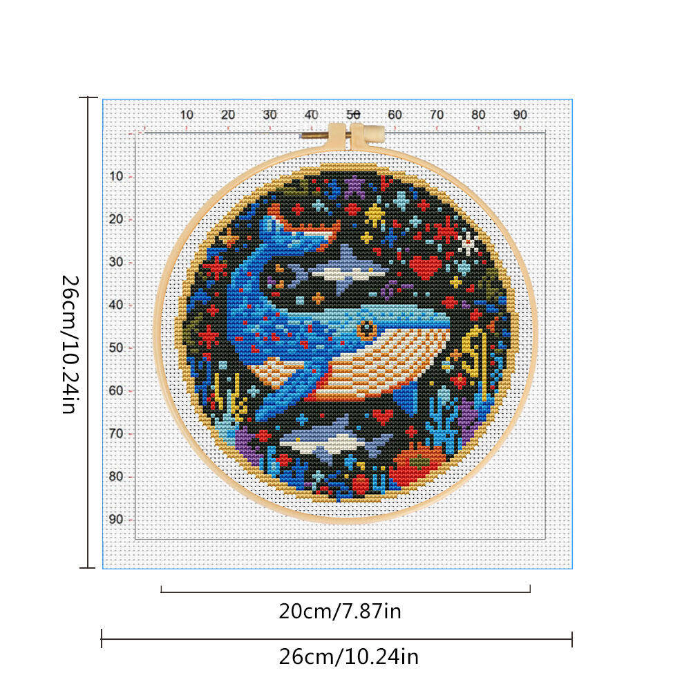 DIY クロスステッチクジラ刺繍動物フープエントリーレベル針 - Art Craft And Cloth のレビューと価格
