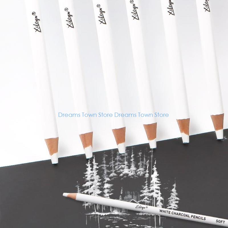 HX6A 6 本ポータブルプロアーティスト白木炭鉛筆セット濃 - Sketching Charcoal Set のレビューと価格