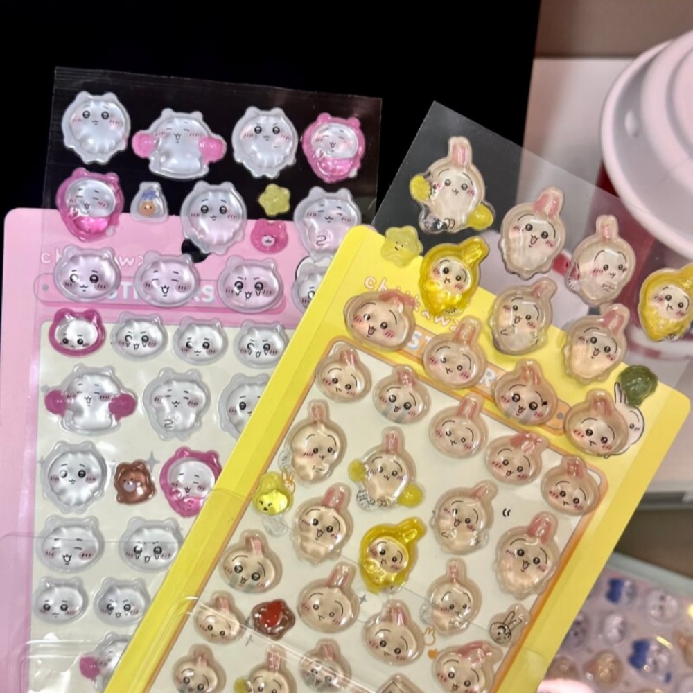 かわいいちいかわ3DクリスタルエンボスステッカーDIYデコレ - Art Craft And Cloth のレビューと価格