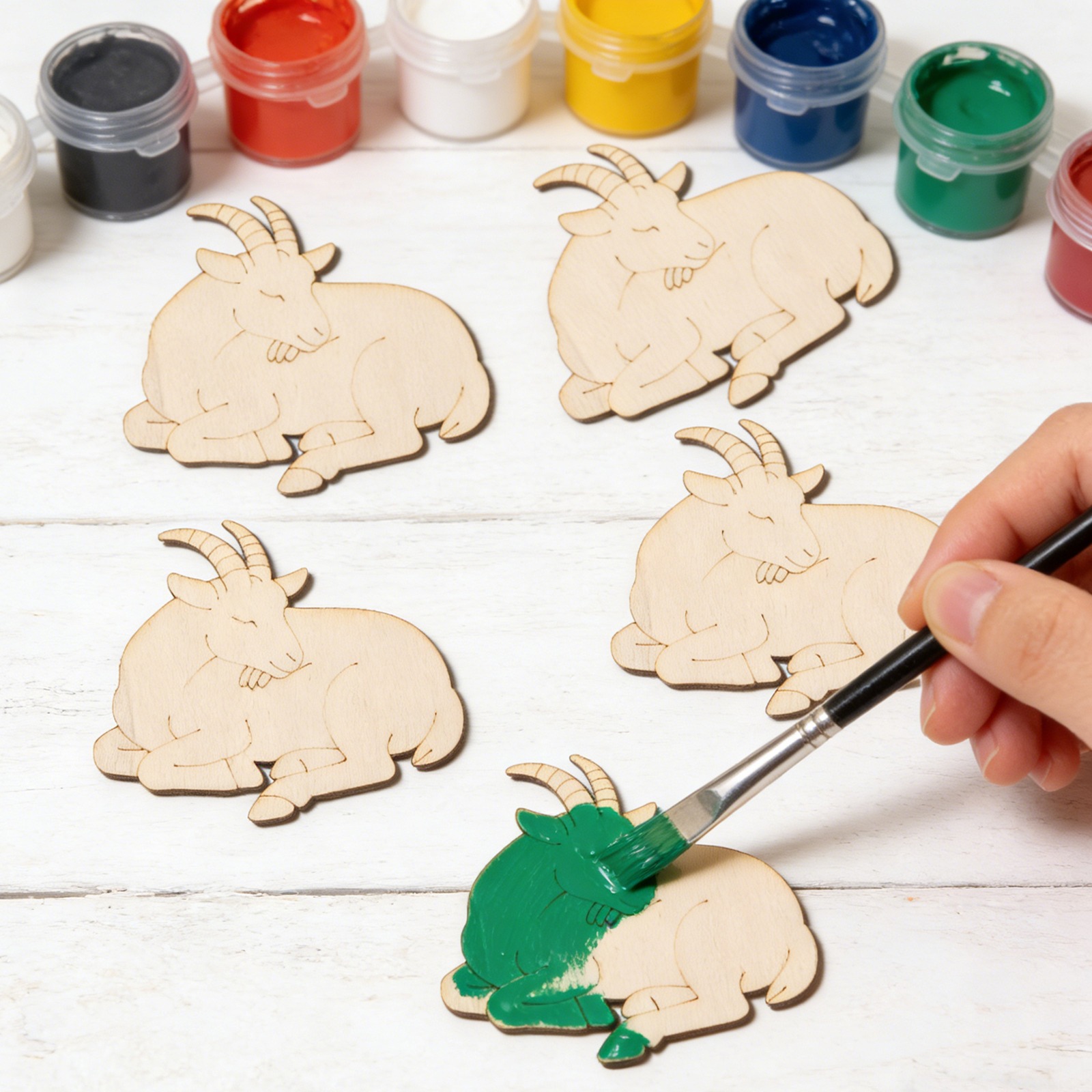 10個/セット 未完成の木製羊の動物オーナメント 木製クラフ - Art Craft And のレビューと価格