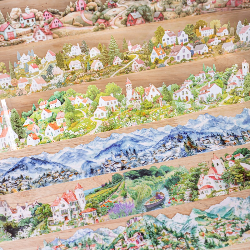 6巻セット 6cm×200cm ヴィレッジテーマPETテープ - Art Craft Notebook のレビューと価格
