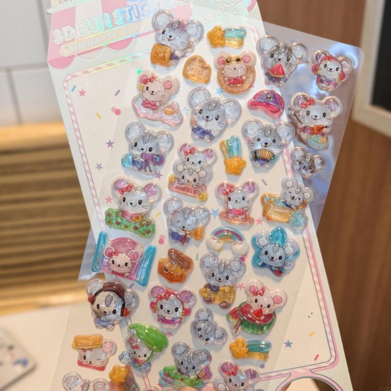 エンボス加工動物ステッカー漫画 PVC 樹脂ステッカースクラ - Art Craft Notebook のレビューと価格