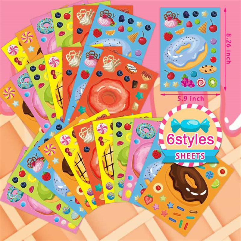 子供向けの顔型ドーナツステッカー、オリジナルデザートステッカ - Art Craft 5 Year Old のレビューと価格